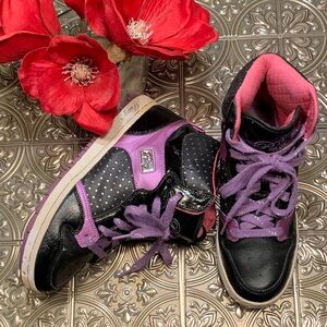 🌹RETRO PASTRY • HIGH TOP Black, Pink and Purple FASHION THROWBACK Sneakers